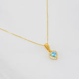 Venetian Chain Set + Heart Halo Pendant / 1.75g / 16 in 18K Yellow Gold