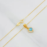 Venetian Chain Set + Heart Halo Pendant / 1.75g / 16 in 18K Yellow Gold