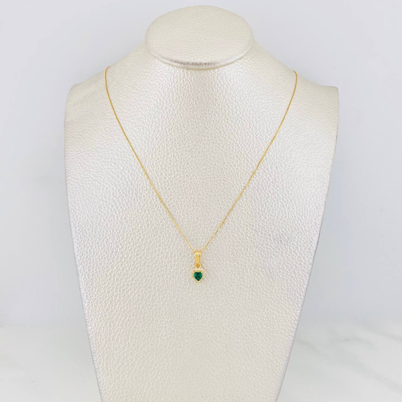 Set Cadena Veneciana + Dije Halo Corazón / 1.8g / 16 in Oro Amarillo 18K