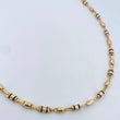 Cadena Rustica Barril 14.65gr / 60.4cm / 4mm Cauchos Negros Oro Amarillo 18K $