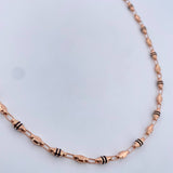 Rustic Barrel Chain 10gr / 61.3cm / 4mm Black Rubber Rose Gold 18K $