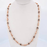 Rustic Barrel Chain 10gr / 61.3cm / 4mm Black Rubber Rose Gold 18K $
