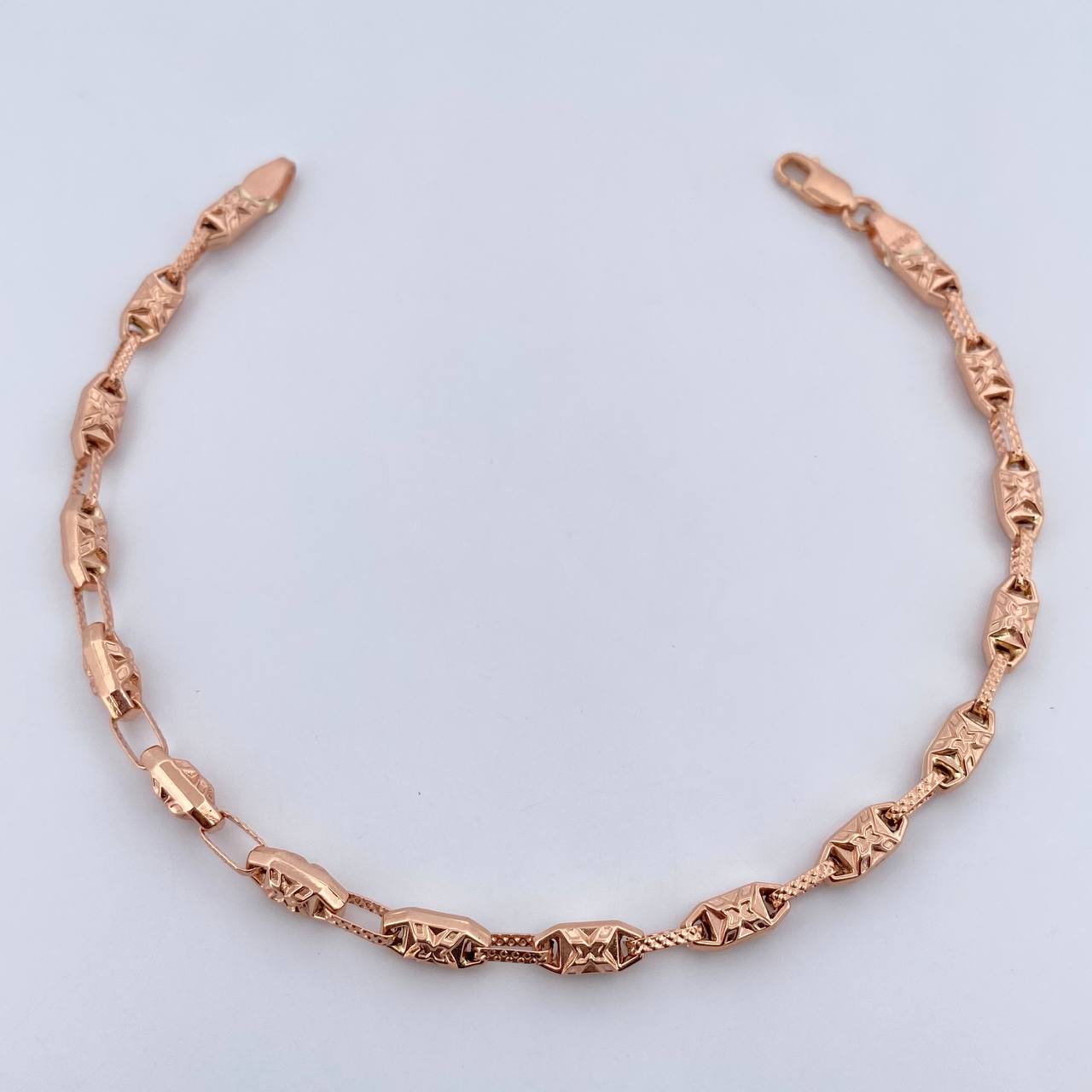 Bracelet Double Equis 5.25gr / 21.9cm / 4.2mm Rose Gold 18K Dotted $