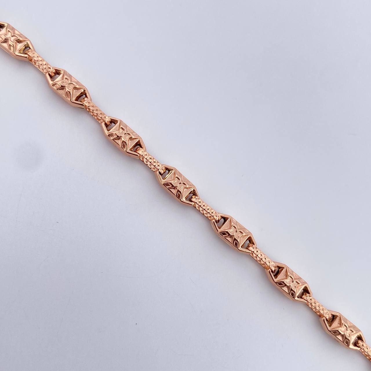 Bracelet Double Equis 5.25gr / 21.9cm / 4.2mm Rose Gold 18K Dotted $