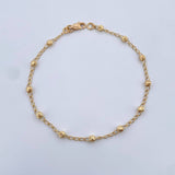 Bracelet Military Type Spike 1.8gr / 18.2cm / 3mm Beads Diamond Cut 18K Yellow Gold $