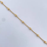 Bracelet Military Type Spike 1.8gr / 18.2cm / 3mm Beads Diamond Cut 18K Yellow Gold $