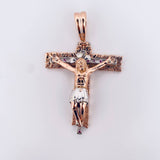 Pendant Miraculous Cross of Buga 56.55gr / 7.6cm / Fuchsia Zircons Two 18K White and Rose Gold $