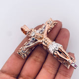 Pendant Miraculous Cross of Buga 56.55gr / 7.6cm / Fuchsia Zircons Two 18K White and Rose Gold $