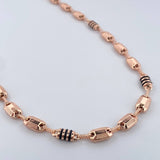 Rustic Chain 14.05gr / 60cm / 5.7mm Black Rubber 18K Rose Gold &