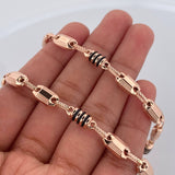 Rustic Chain 14.05gr / 60cm / 5.7mm Black Rubber 18K Rose Gold &