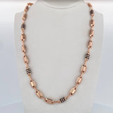 Rustic Chain 14.05gr / 60cm / 5.7mm Black Rubber 18K Rose Gold &