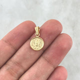 Dije Virgen De Fatima 0.5gr / 1.8cm / Cargador Liso Oro Amarillo 18K ©