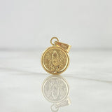 Dije Virgen De Fatima 0.55gr / 1.8cm / Cargador Liso Oro Amarillo 18K *