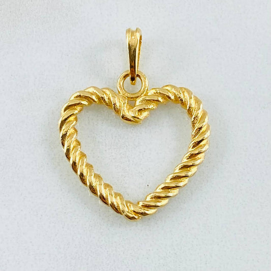 Dije Corazon Entorchado 3.8gr / 1 in / Oro Amarillo 18K *