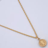 Set Rope Chain /0.95gr/17.7in/0.5mm + Pendant/0.4gr/0.6in Embossed 18K Gold (Offer) $