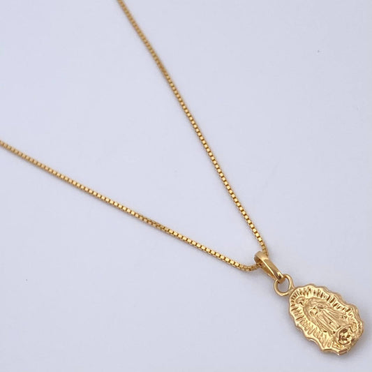 Set Venetian Chain /1.85gr/17.7in /0.4mm + Pendant/0.45gr/0.8in Stamped 18K Gold (Offer) $