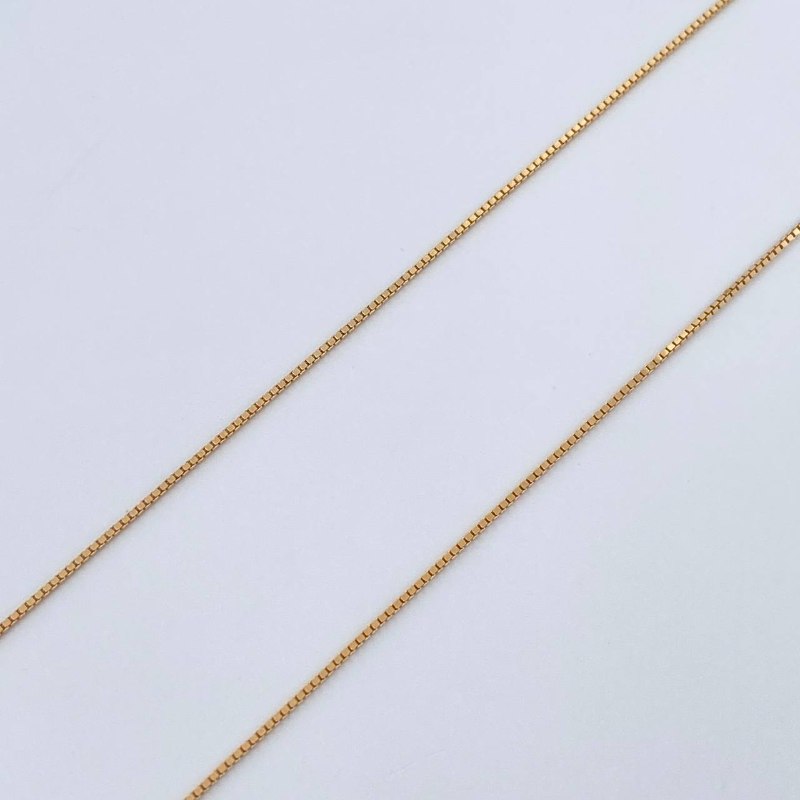 Venetian Chain Set /1.85gr/45 cm /0.3 mm + Clover Pendant /0.35gr/1cm Green Zircon 18K Gold (Offer) $