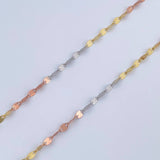 Flower Mirror Chain Set /1.1gr/17.7in/2.0mm + Pendant Clover/0.35gr/0.6in Green Zircon 18K Gold (Offer) $