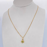 Venetian Chain Set /1.85gr/45 cm /0.3 mm + Clover Pendant /0.35gr/1cm Green Zircon 18K Gold (Offer) $