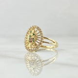 Anillo Virgen de Guadalupe Filigrana 2.3gr / T6 1/4 / Circones Verdes Blancos Fucsia Oro Amarillo 18K ©