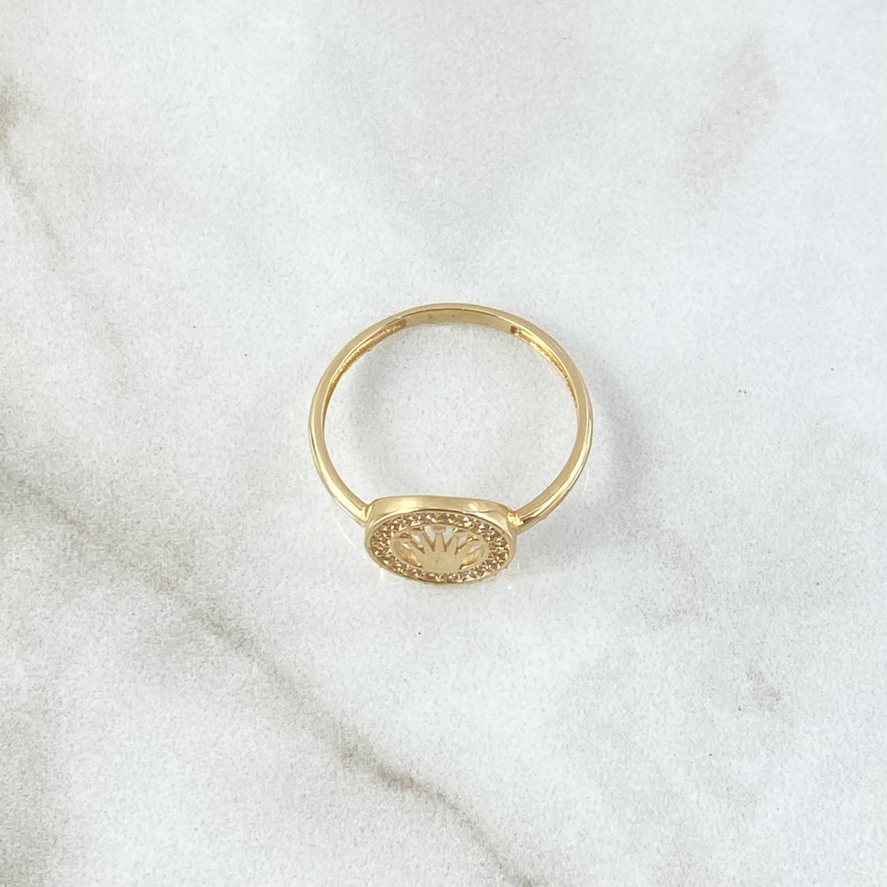 Anillo Corona RX Circulo Corona 1.8gr / T7 1/4 / Circones Blancos Oro Amarillo 18K ©