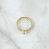 Anillo Solitario Carril Infinito 1.6gr / T5 1/2 / Circones Blancos Oro Amarillo 18K ©