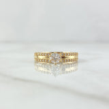 Ring Solitaire Double Track 2.55gr / T5 1/2 / White Zircons 18K Yellow Gold ©