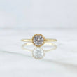 Anillo Solitario Atalaya Circular 1.55gr / T7 / Circon Blanco Oro Amarillo 18K ©