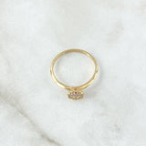 Anillo Solitario Atalaya Circular 1.55gr / T7 / Circon Blanco Oro Amarillo 18K ©