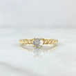 Anillo Solitario Entorchado 2.2gr / T6 3/4 / Circon Blanco Oro Amarillo 18K ©