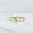 Anillo Solitario Entorchado 2.2gr / T4 3/4 / Circon Blanco Oro Amarillo 18K ©