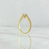 Anillo Solitario Entorchado 2.2gr / T6 3/4 / Circon Blanco Oro Amarillo 18K ©