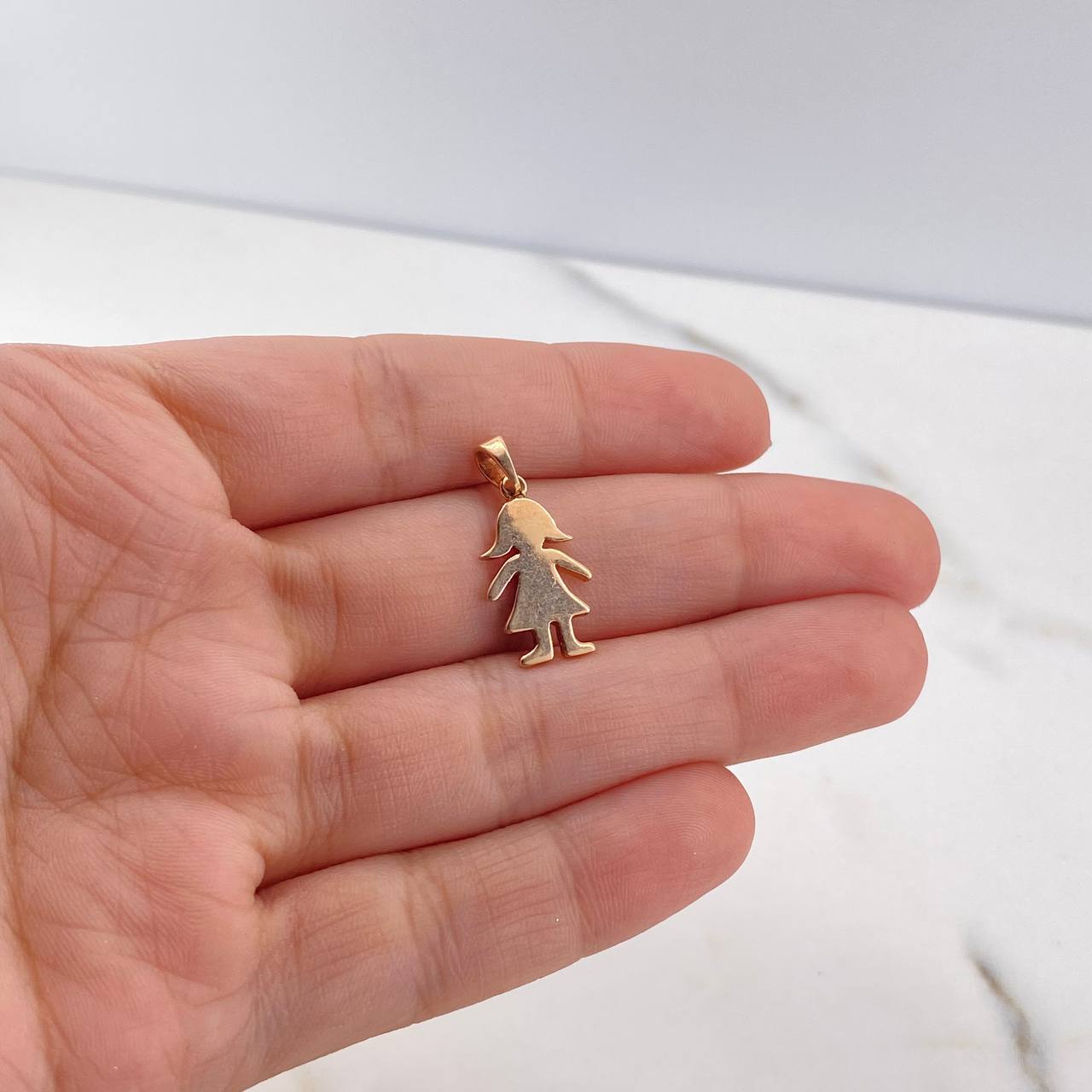 Pendant Woman Figure 1.8gr / 2.1cm / Smooth 18K Rose Gold #