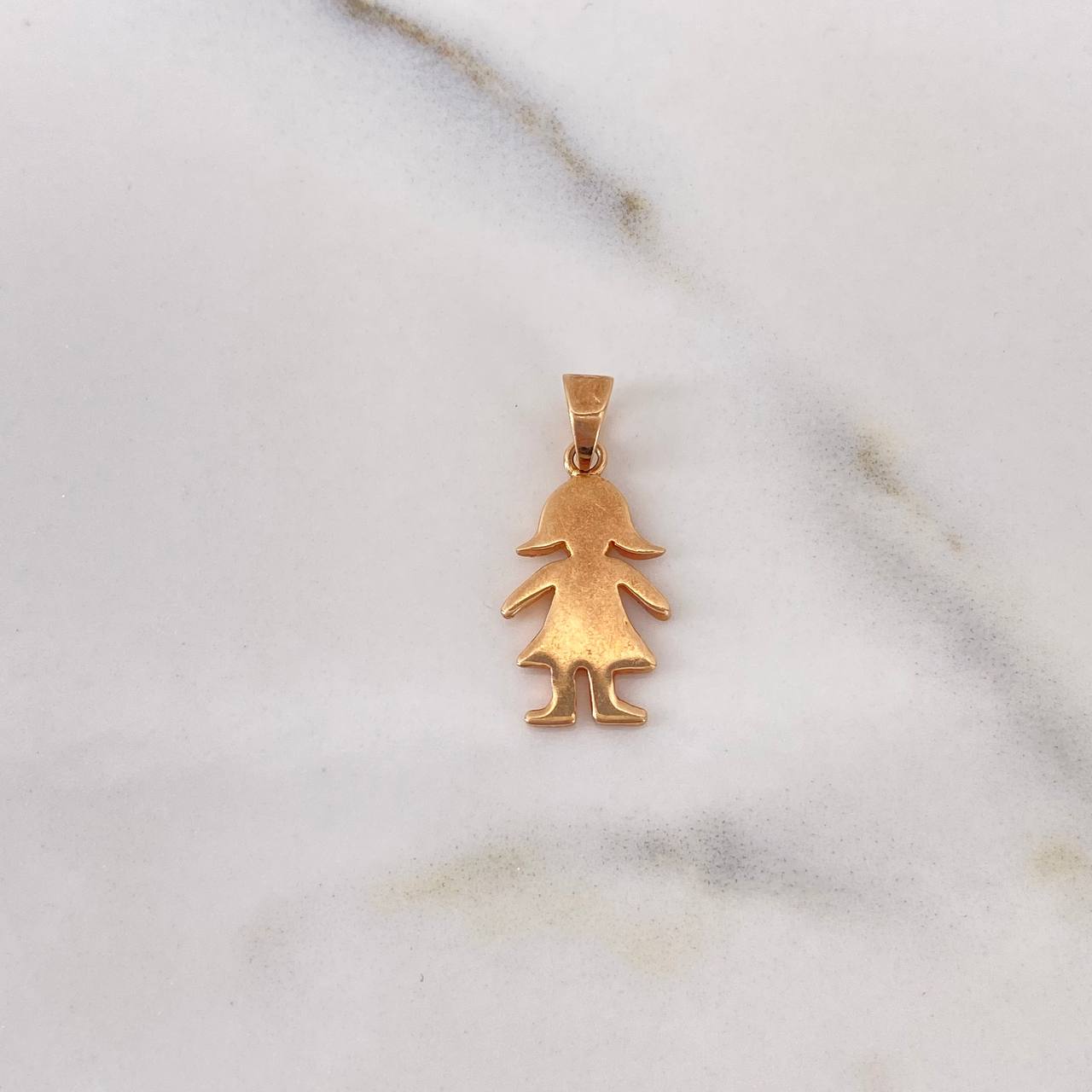 Pendant Woman Figure 1.8gr / 2.1cm / Smooth 18K Rose Gold #