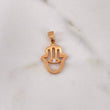 Dije Mano Hamsa 2.85gr / 2.5cm / Circon Blanco Oro Rosa 18K #