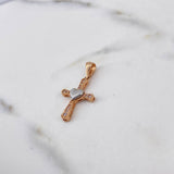 Pendant Heart Cross 2gr / 2.8cm / White Zircons Two-tone 18K White and Rose Gold &