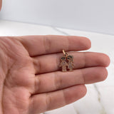 Dije Niño-Niña 1.65gr / 2.2cm / Circones Blancos Negros Oro Rosa 18K #