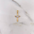 Pendant Cruz Tunica 1.1gr / 2.6cm / White Zirconia Two-tone Yellow White 18K #