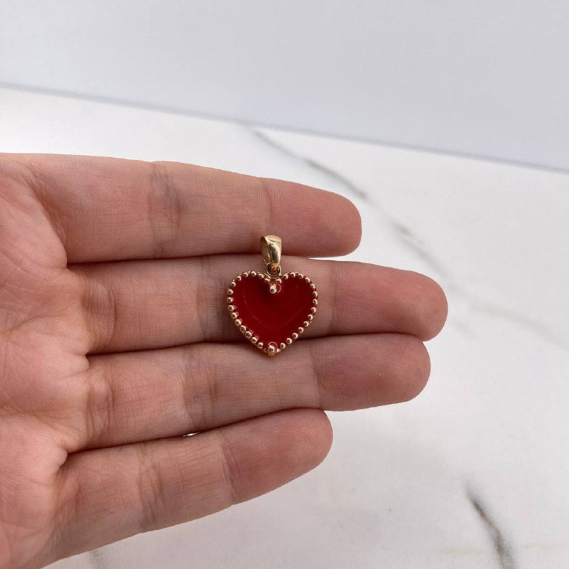 Pendant Heart 3.1gr / 2cm / Electrostatic Red 18K Rose Gold #