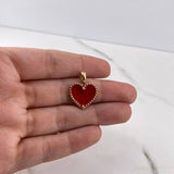 Pendant Heart 3.1gr / 2cm / Electrostatic Red 18K Rose Gold #