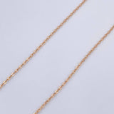 Set Classic Link Chain 0.85gr/45cm/0.8mm + Pendant 0.4gr/1cm Stamped 18K Gold (Offer) &