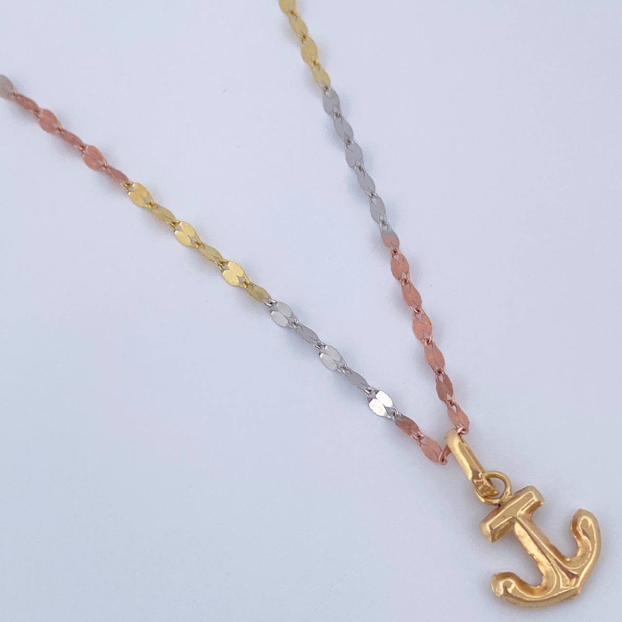 Flower Mirror Chain Set 1.1gr / 45cm / 1.8mm + Pendant 0.4gr / 1.5cm Pierced 18K Gold (Offer) &