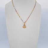 Flower Mirror Chain Set 1.1gr / 45cm / 1.8mm + Pendant 0.4gr / 1.5cm Pierced 18K Gold (Offer) &