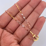 Flower Mirror Chain Set 1.1gr / 45cm / 1.8mm + Pendant 0.4gr / 1.5cm Pierced 18K Gold (Offer) &