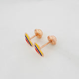 Topos Corazón Tricolor 0.75 g / in / 8 mm Oro Rosa 18K