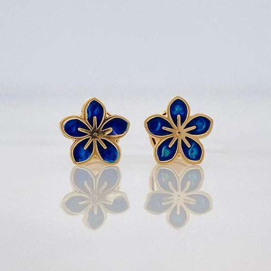 Stud Earrings Flower 0.7 g / in / 7.4 mm Yellow Gold 18K