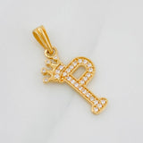 Dije Corona Letra P 1.2 g / 1 in Oro Amarillo 18K