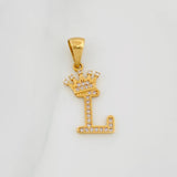 Pendant Crown Letter L 1.5 g / 1 in Yellow Gold 18K