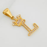 Pendant Crown Letter L 1.5 g / 1 in Yellow Gold 18K