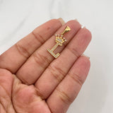 Pendant Crown Letter L 1.5 g / 1 in Yellow Gold 18K